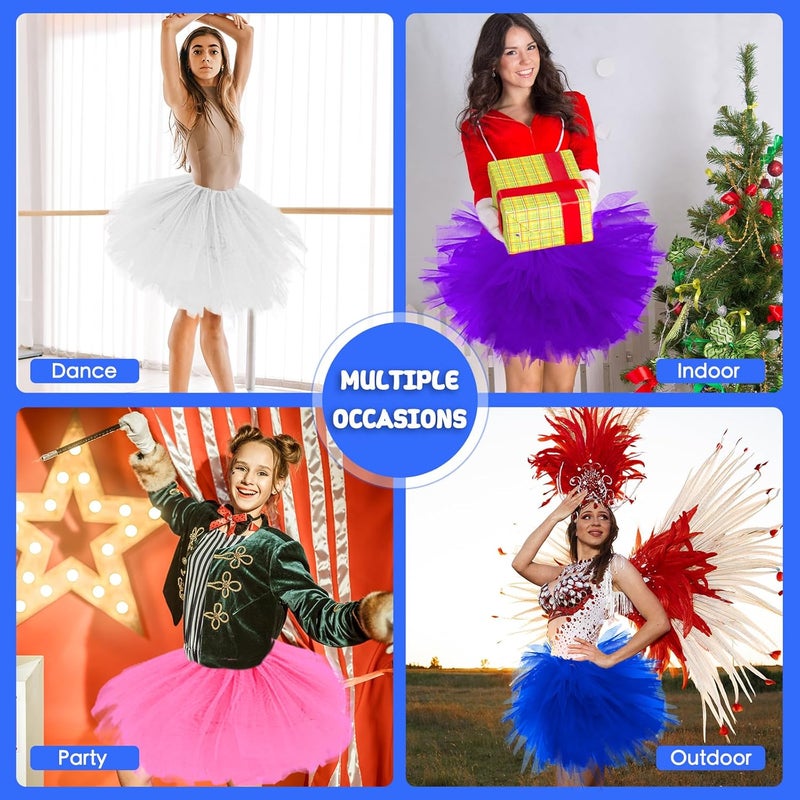 Fynnsure Tutu Skirts for Women 5 Layered Tutu 80s Outfit Adult Halloween Costume Women Tulle Skirt Puffy Skirts Dance Skirt - Image 2
